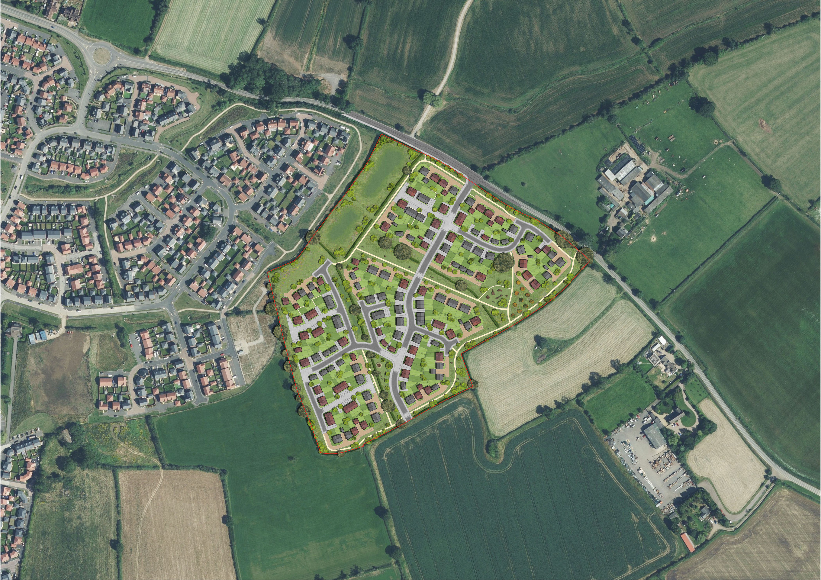 An illustrative layout showing how the proposed development could look